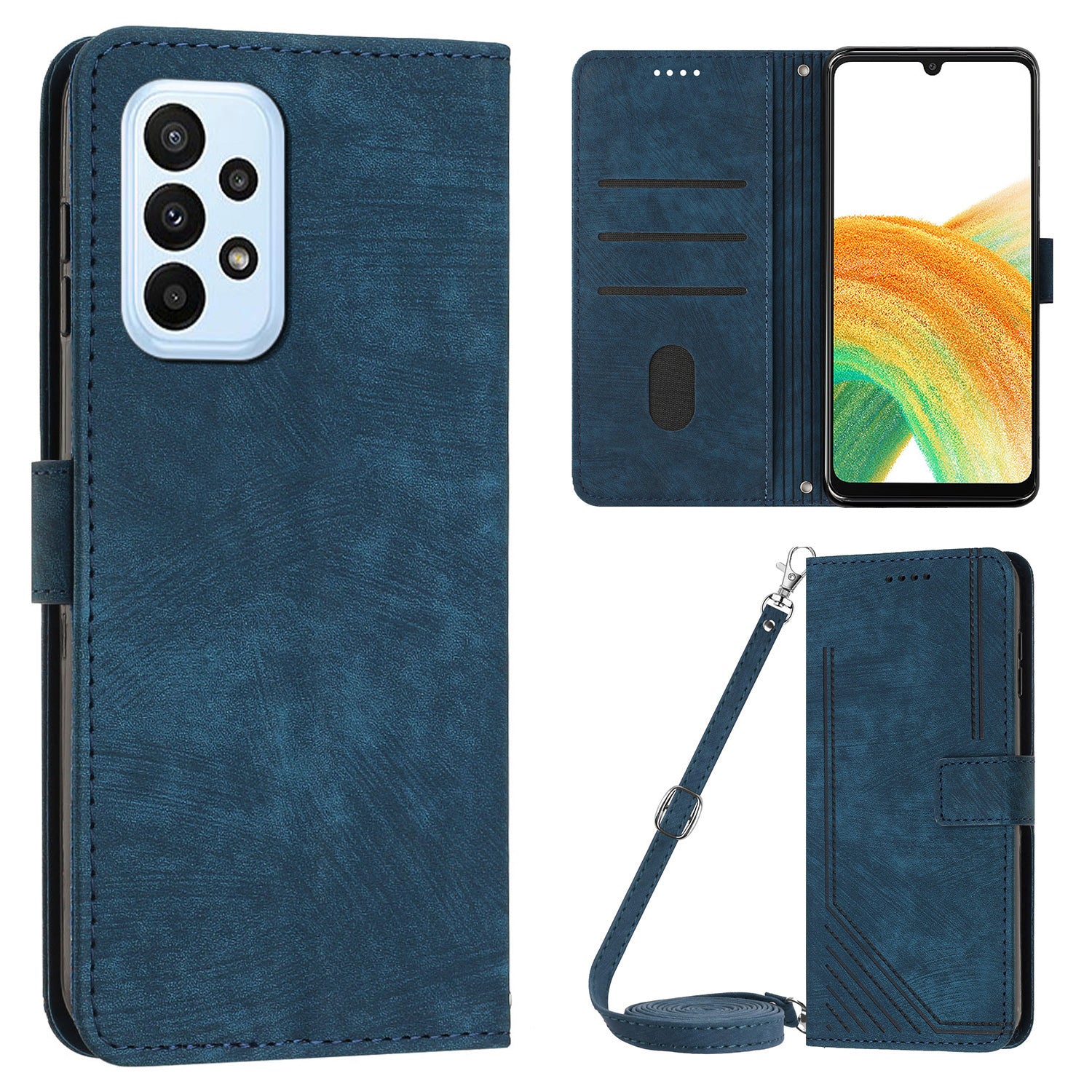 Skin-touch Feeling Wallet Case for Samsung Galaxy A33 5G Lines Imprinted Stand PU Leather Phone Cover Skin-touch Feeling Wallet Case for Samsung Galaxy A33 5G Lines Imprinted Stand PU Leather Phone Cover